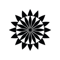 Sunburst Flower Symbol with Layered Tulip Petals