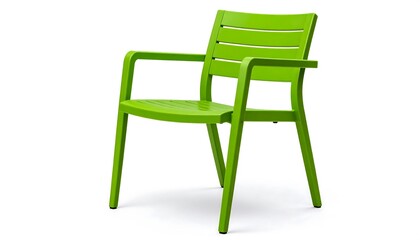 Bright green plastic chair