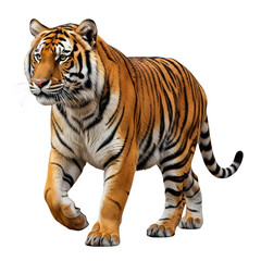 Fototapeta premium walking tiger isolated on white background,,PNG