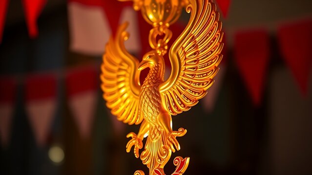 Polished red star badge on military uniform for PLA Day