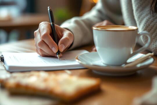 Cafe Writing and Coffee Moment Casual Productivity and Cozy Times