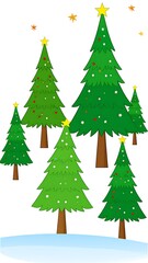 Fototapeta premium Christmas trees in winter landscape
