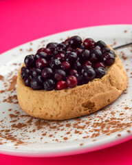 blueberry cheesecake on a plate