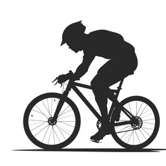 Naklejka premium Cyclist silhouette riding mountain bike