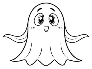 Fototapeta premium Ausmalbild Schreckgespenst. Halloween Ghost vector Cartoon Ghost. 