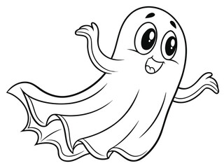 Ausmalbild Schreckgespenst. Halloween Ghost vector Cartoon Ghost. 