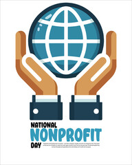 Helping Hands and Community Service Illustration for National Nonprofit Day