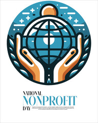 Helping Hands and Community Service Illustration for National Nonprofit Day