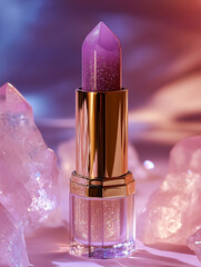 A luxurious lipstick inspired by the energy of crystals, with a graceful, elegant design. The lipstick case is made of golden metal. 