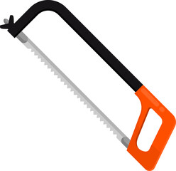 
flat vector illustration of a hacksaw isolated