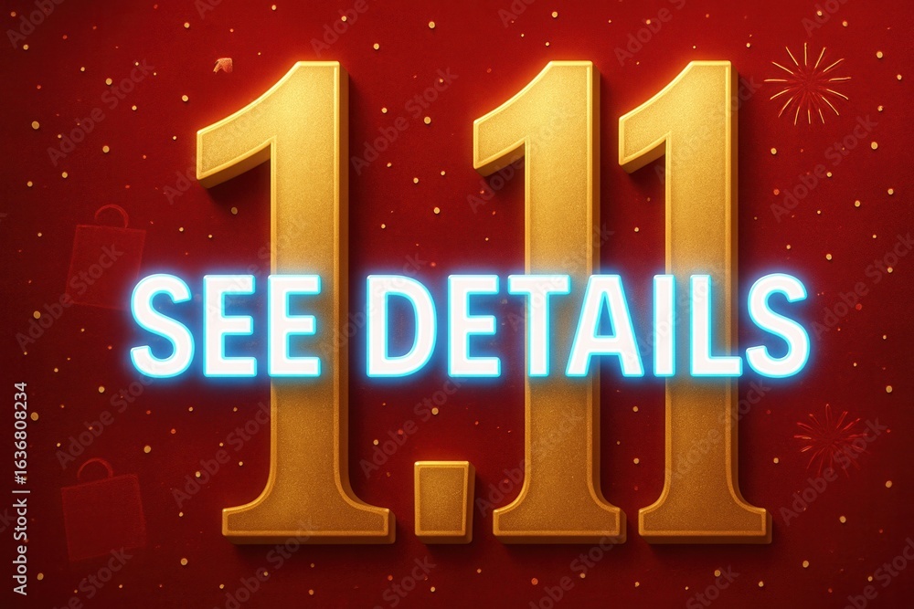 Poster festive graphic featuring large golden numbers 