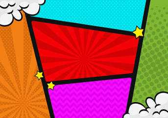 Fototapeta premium colorful comic background frame vector