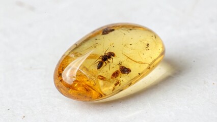 amber necklace isolated on white