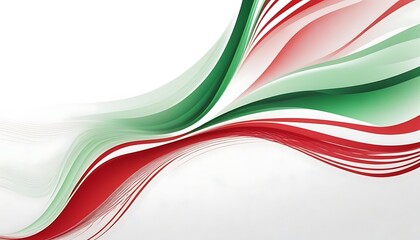 Elegant Abstract Waves in Red, White and Green for Stylish Backgrounds