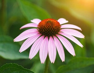 Pink coneflower in sunlight