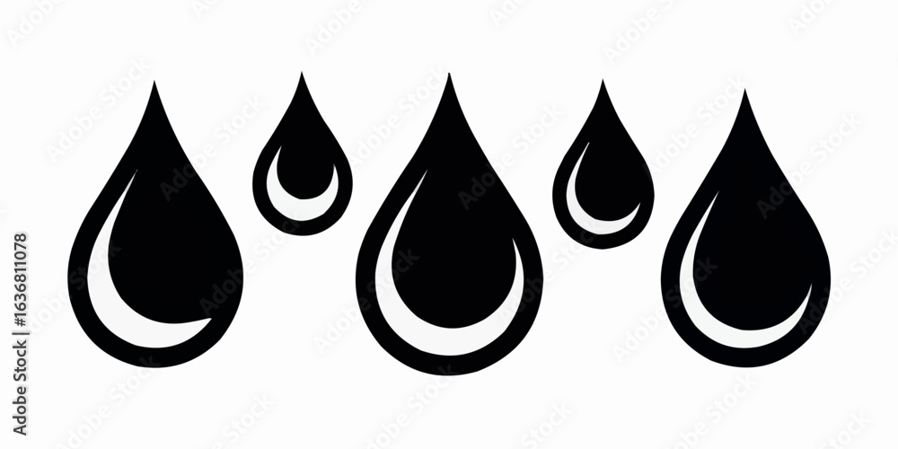 Poster abstract water droplets graphic design element representing liquid moisture and cleanliness in a min