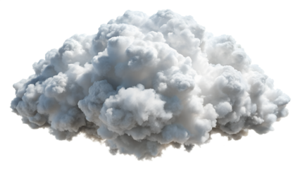 Fluffy white cloud isolated on transparent background, a symbol of peace, freedom, and the beauty of nature in the vast sky