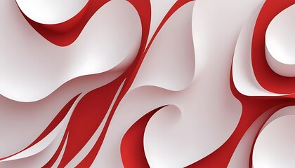 Elegant Red and White Abstract Art: A Modern and Fluid Design for Backgrounds
