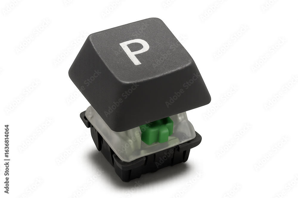 Fototapete mechanical keyboard switch showing internal components with transparent background