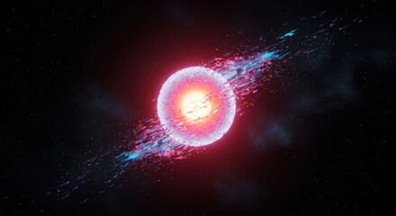 Glowing sphere in space