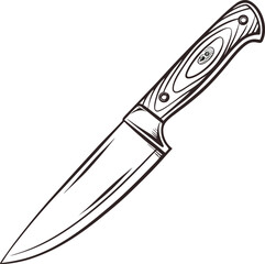 vector illustration knife isolated on white background