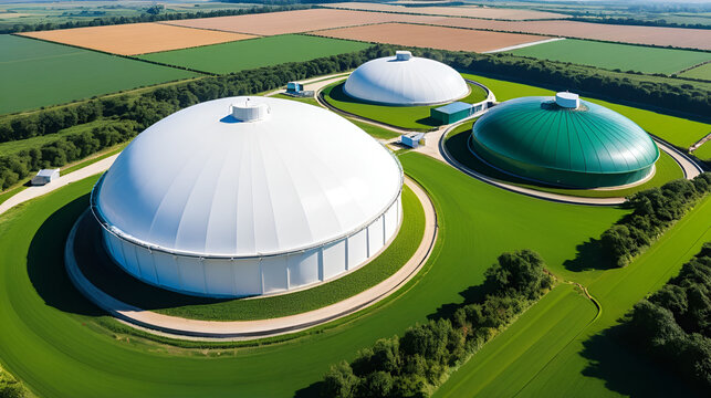 Covered lagoon digester for biogas production from poultry farm.