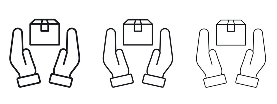 Safe delivery icon vector Logo Design Template. Editable Stroke graphics.