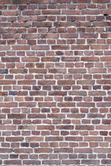 Fototapeta premium Red brick wall texture with white mortar lines