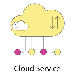 Internet Based Cloud Storage Services Vector Icon