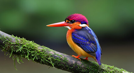 Fototapeta premium photograph of an Oriental Dwarf Kingfisher 