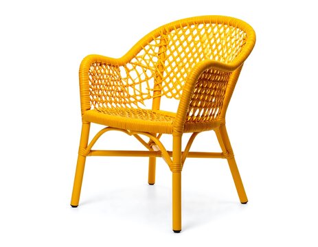 Bright yellow woven chair