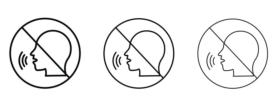 No talking sign vector Logo Design Template. Editable Stroke graphics.