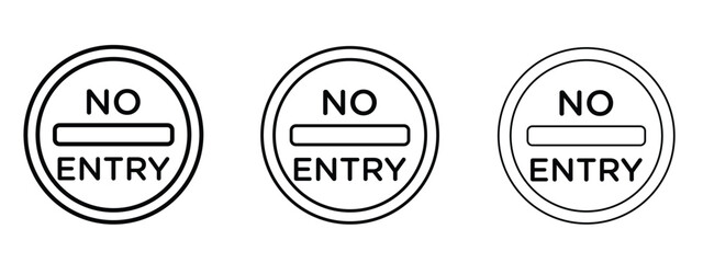 No entry road sign vector Logo Design Template. Editable Stroke graphics. © ramsey