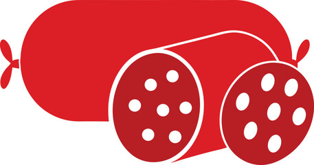 Minimalist Salami Slice Vector for Charcuterie, Culinary Branding, and Food Packaging