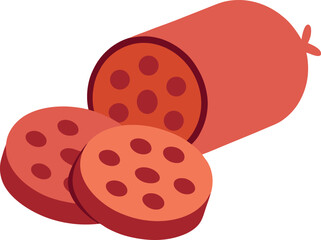 Vector Salami Slice for Culinary Design, Charcuterie Branding, and Food Packaging