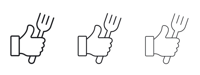 Fototapeta premium Good food icon vector Logo Design Template. Editable Stroke graphics.