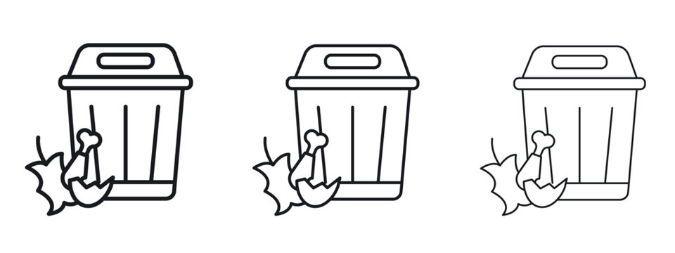 Food waste icon vector Logo Design Template. Editable Stroke graphics.