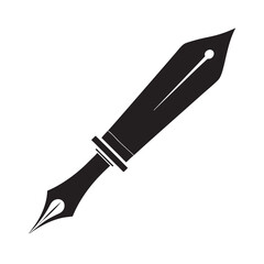 Old Fountain Pen with Cap Silhouette Design