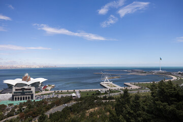 Baku city view from bird fly