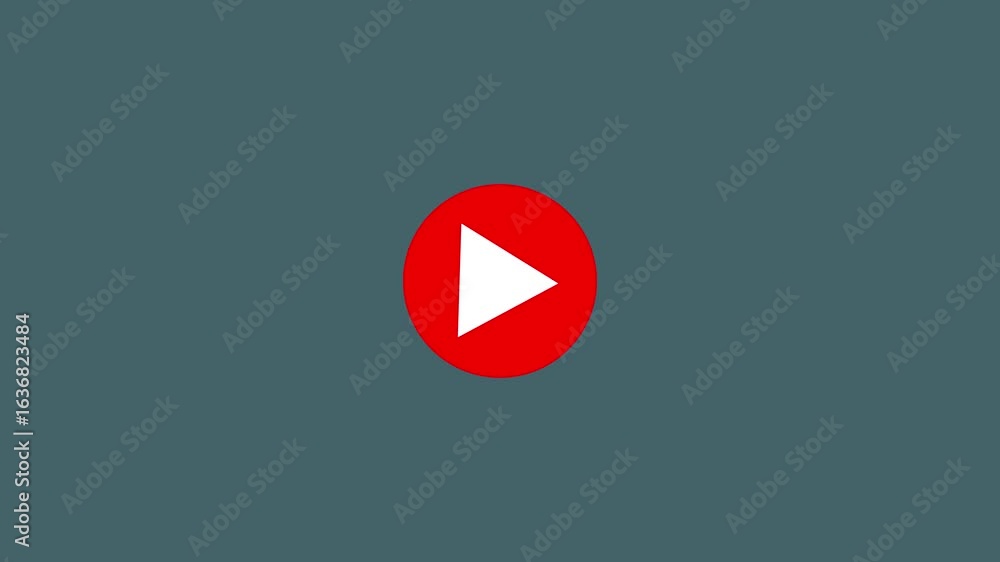 Aufkleber red color play icon, video play icon for website and mobile design animation. glowing play button an