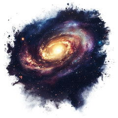 Fototapeta premium Celestial Swirls: Witness the awe-inspiring beauty of a spiral galaxy, its cosmic dust and radiant stars forming a breathtaking spectacle of the universe.