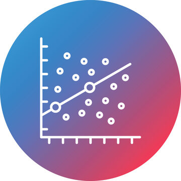 Scatter Plot Line Gradient Circle Background Icon