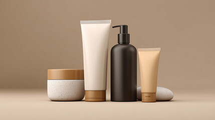 Mockup skincare tubes + bottles AI-generated