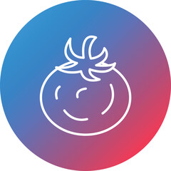 Tomato Line Gradient Circle Background Icon