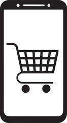 online shopping with mobile icon