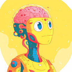 Advanced thinking concept AI empathy driven employee personality profiling emblem for corporate strategy and innovative digital technology stock illustration photo

