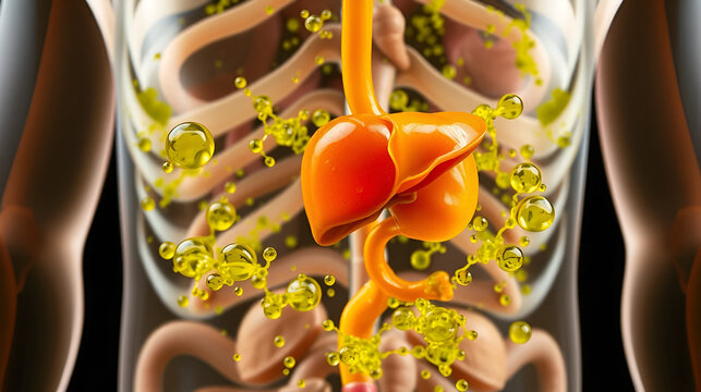 Liver Bile: The liver secretes bile to aid in the digestion of fats, while also facilitating the excretion of bilirubin and cholesterol as waste products.