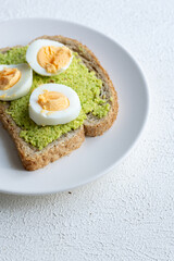 avocado egg toast bread breakfast