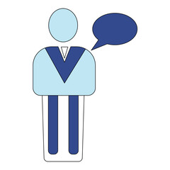 Corporate Icon of Professional Businessman Talking