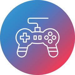 Gamepad Line Gradient Circle Background Icon